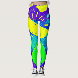 Expressive Fruits Neon Colour Pattern Art Leggings