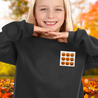 Expressive Happy Jack-O'-Lanterns 15 Cm Square Badge