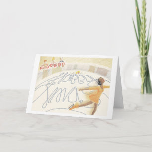 expressive ice skater holiday card