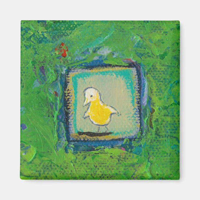 Expressive little birds - still learning - fun art magnet (Front)