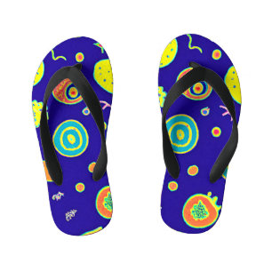 Expressive Neon Fruit Artistry Pattern Kid's Jandals