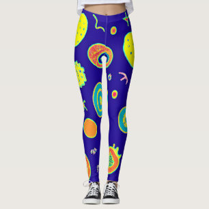 Expressive Neon Fruit Artistry Pattern Leggings