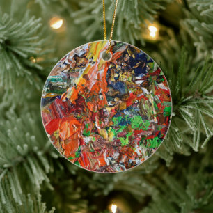 Expressive Paint Stroke from Artist Palette Ceramic Tree Decoration
