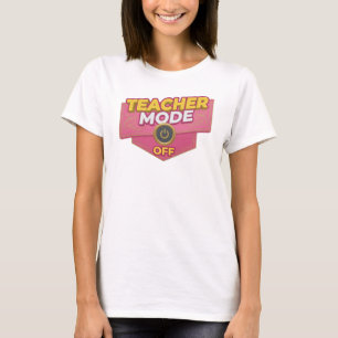 Expressive Pink TEACH MODE OFF Visual Design T-Shirt