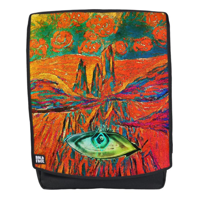 Expressive Roses in the Sky and an Eye Backpack (Front)