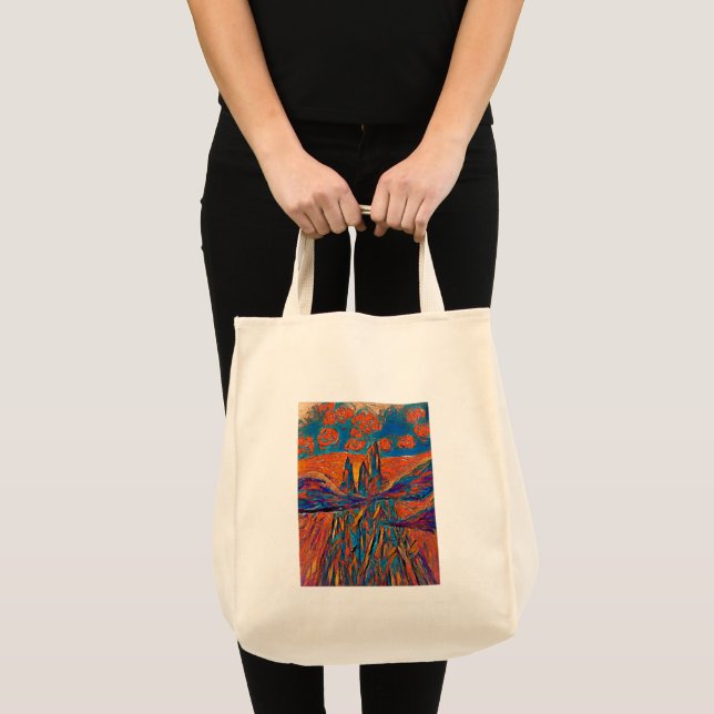 Expressive Roses in the Sky Tote Bag (Front (Product))
