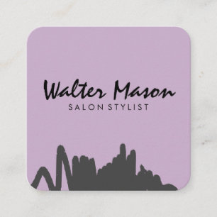 Expressive Scribble Purple Square Business Card