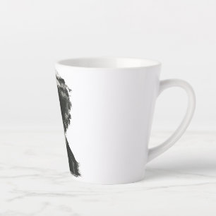 Expressive Silhouette Design Ceramic Latte Latte Mug