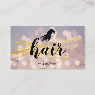 Expressive Spatter Hair and Bokeh Appointment Card