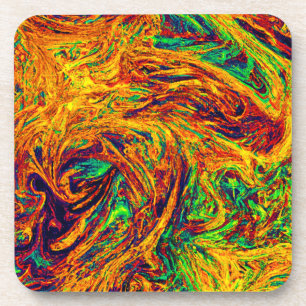 Expressive Vibrant Colour Pattern Coaster