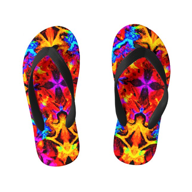 Expressive Vibrant Colours Artistry Kid's Jandals (Footbed)