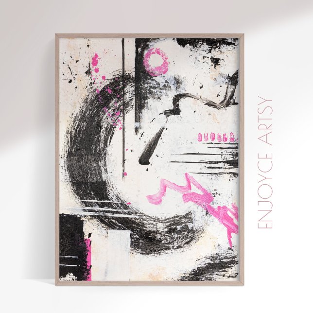 Expressive wabi sabi pink abstract painting  poster (Creator Uploaded)