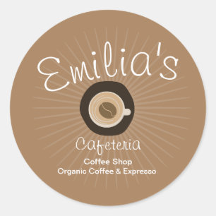 Expresso  Coffee Shop  Hand-Drawn Logo Classic Round Sticker
