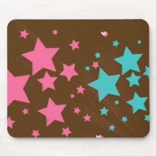 Expresso Pink and Blue Stars - mousepad