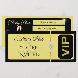 Exquisit VIP Birthday With Diamonds Birthday Invitation