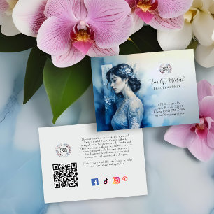Exquisite Beautiful Bride In Blue Bridal Business Card