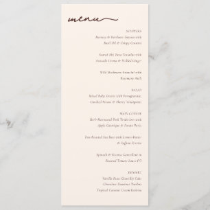 Exquisite Beige Script Menu Layout