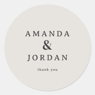 Exquisite Black Calligraphy Classic Round Sticker