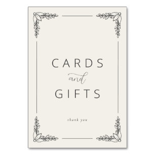 Exquisite Black Calligraphy With Floral Table Number