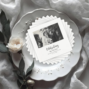 Exquisite Black White Elegant Wedding Anniversarie Napkin