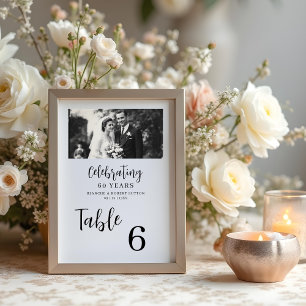 Exquisite Black White Elegant Wedding Anniversarie Table Number
