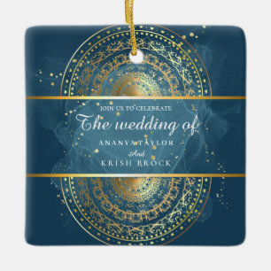 Exquisite blue and black Wedding Ceramic Ornament