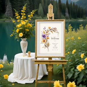 Exquisite Cherish Purple & Yellow Floral Bouquet Poster