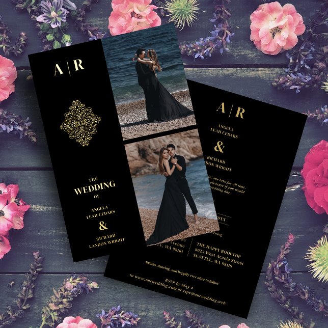 Exquisite Elegance Gold Filigree 2 Photos Wedding (Creator Uploaded)