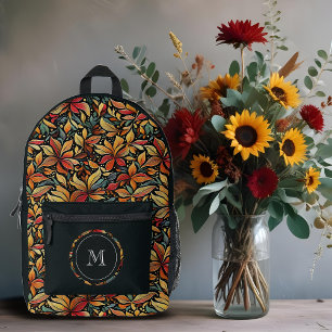 Exquisite Elegant Botanical Fall Leaves Design Printed Backpack