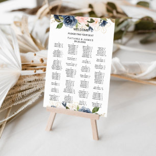 Exquisite Fall Floral Alphabetical Seating Chart