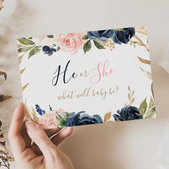 Exquisite Fall Floral Baby Gender Reveal Poster (Creator Uploaded)