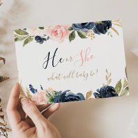 Exquisite Fall Floral Baby Gender Reveal Poster