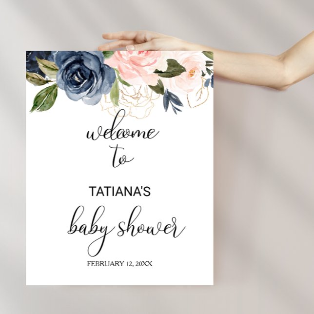 Exquisite Fall Floral Baby Shower Welcome Poster (Creator Uploaded)
