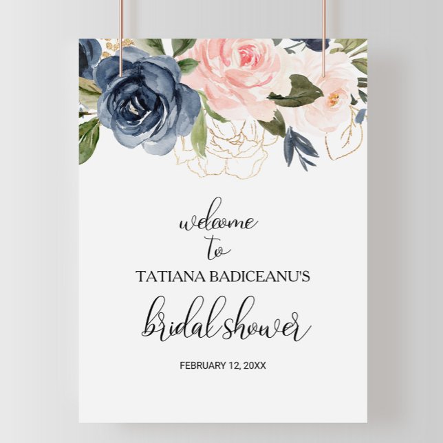Exquisite Fall Floral Bridal Shower Welcome Poster (Creator Uploaded)
