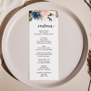 Exquisite Fall Floral  Dinner Menu Card