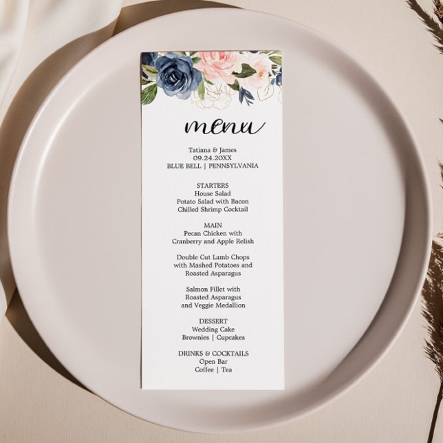 Exquisite Fall Floral  Dinner Menu Card (Creator Uploaded)