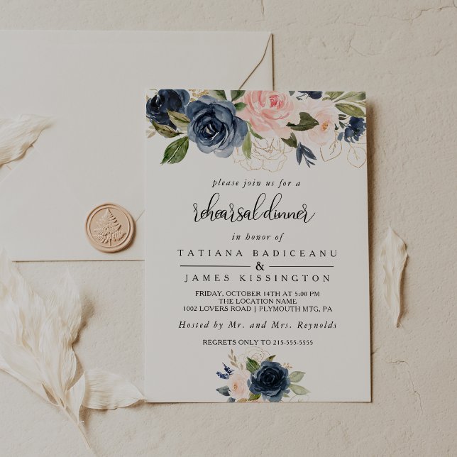 Exquisite Fall Floral Rehearsal Dinner Invitation (Creator Uploaded)