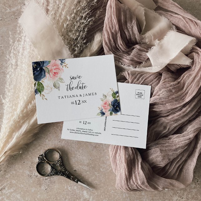 Exquisite Fall Floral Save the Date Postcard (Creator Uploaded)