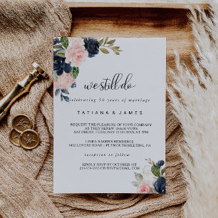 Exquisite Fall Floral Vow Renewal Invitation