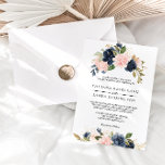 Exquisite Fall Floral wedding Invitation<br><div class="desc">This exquisite fall floral wedding invitation is perfect for a tropical wedding. The design depicts hand-drawn pink blush,  dark blue and navy whimsical flowers,  inspiring elegance,  class and natural beauty.</div>