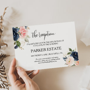 Exquisite Fall Floral Wedding Reception Card