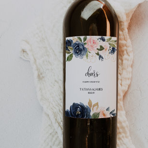 Exquisite Fall Floral Wedding Wine Labels