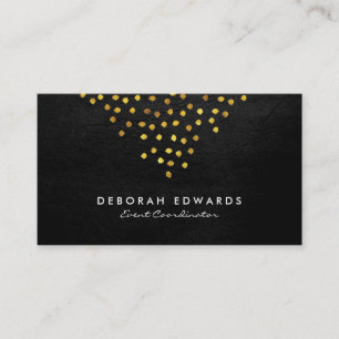 Exquisite Faux Leather Golden Specks Business Card