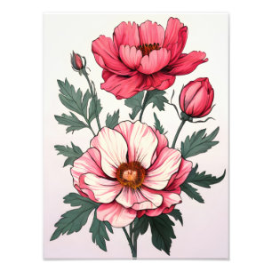 Exquisite Floral Art Print - Pink Peonies