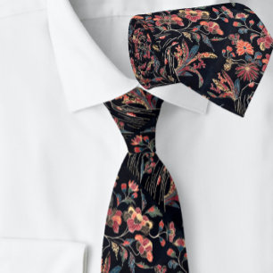 Exquisite Floral Botanical Vintage Black Tie