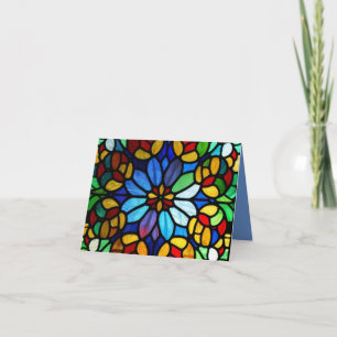 Exquisite Floral Stained Glass Elegance Thank You Card