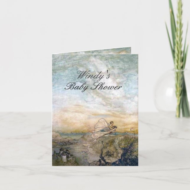 Exquisite Flying Fairy Baby Shower Invitation (Front)