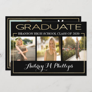 Exquisite Gold Foil Graduation Invitation