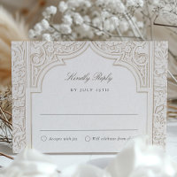 Exquisite Islamic Arch RSVP Card for Wedding