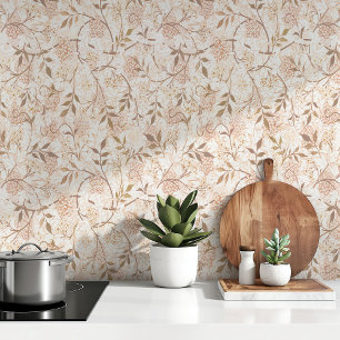 Exquisite Jasmine & Hawthorn - Beige & Taupe Wallpaper